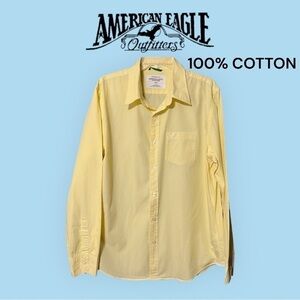 American Eagle (EUC) Men’s Striped Button Down Shirt 100% Cotton Size Large